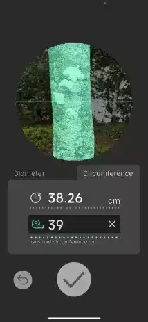 Biome app screenshot for tree segmentation 2